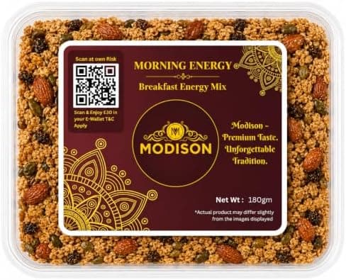 MODISON Morning Energy Granola Breakfast Cereal Crunchy Oats 180g thumbnail 1