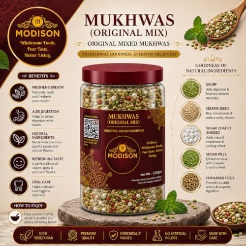 MODISON Original Mix Indian Mouth Freshener Crunchy Saunf 100g thumbnail 3