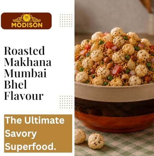 MODISON Roasted Makhana Healthy Snacks Mumbai Bhel Flavour 80g thumbnail 6
