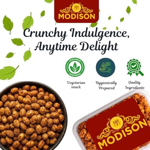 MODISON Masala Peanuts Indian Snacks Spicy Crunchy 180g thumbnail 5