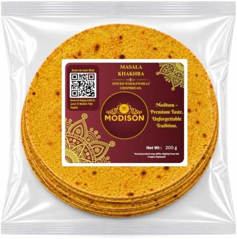 MODISON Masala Khakhra Spiced Whole Wheat Crispbread 200g thumbnail 1