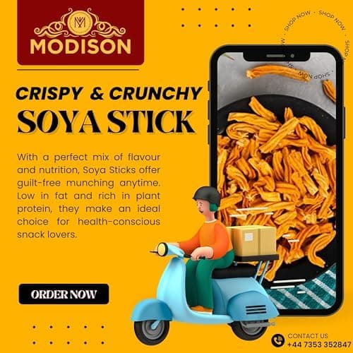 MODISON Soya Sticks Healthy Snacks Crispy Protein Rich 180g thumbnail 6