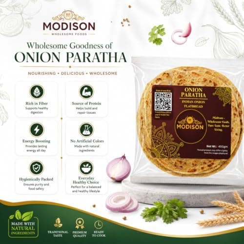 MODISON Onion Paratha Whole Wheat Flatbread 400g thumbnail 5