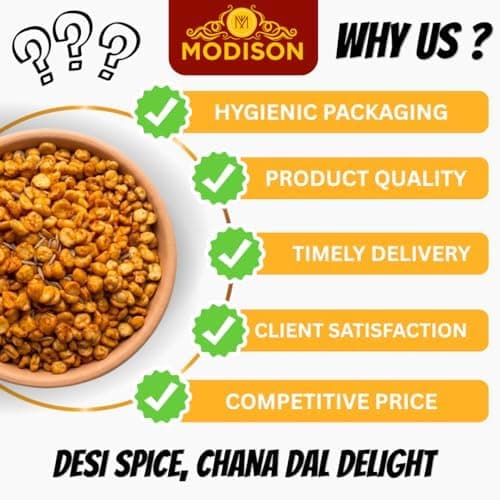 MODISON Roasted Chana Dal Healthy Snacks Masala Split Chickpeas 180g thumbnail 2
