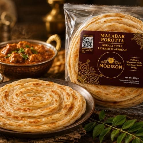 MODISON Malabar Porotta Traditional Layered Flatbread Frozen 330g thumbnail 7