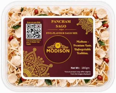 MODISON Pancham Sago Indian Namkeen Crunchy Sabudana Blend 180g thumbnail 1