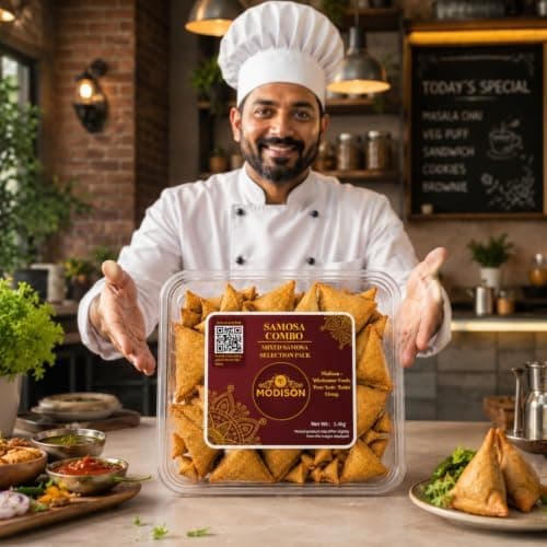 MODISON Samosa Combo Cocktail & Punjabi Frozen Indian Snack 1.4kg thumbnail 4