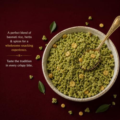 MODISON Hara Bhara Basmati Chivada Indian Namkeen Mint Coriander 180g thumbnail 7