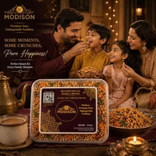 MODISON Roasted Bajra Chivda Indian Namkeen Crunchy Millet 180g thumbnail 4