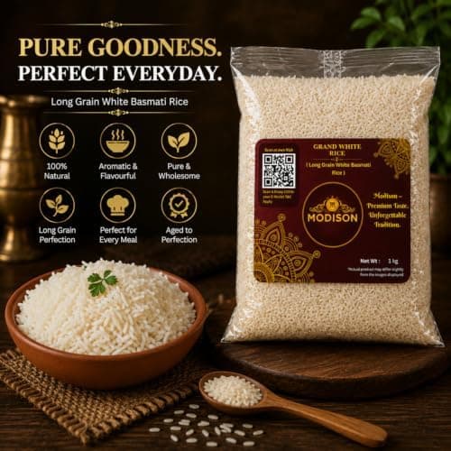 MODISON Grand White Rice Long Grain Basmati Rice 1kg Gluten Free thumbnail 4