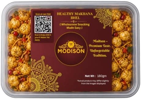 MODISON Makhana Bhel Indian Namkeen Roasted Fox Nuts 180g thumbnail 1