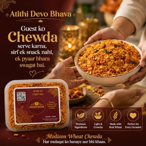 MODISON Wheat Chevda Indian Namkeen Crispy Flakes Mix 180g thumbnail 6
