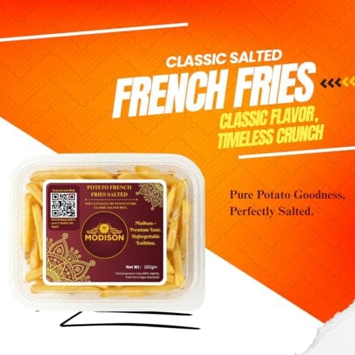 MODISON Potato French Fries Indian Namkeen Salted Crispy 180g thumbnail 3