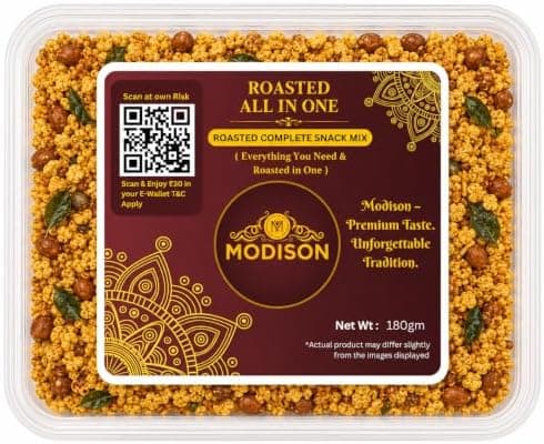 MODISON Roasted All in One Indian Namkeen Crunchy Multigrain 180g thumbnail 1