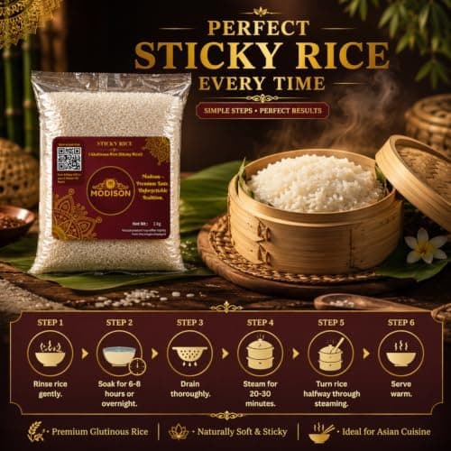 MODISON Sticky Rice Glutinous Rice Short Grain Rice 1kg thumbnail 7