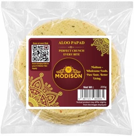 MODISON Aloo Papad Ready to Fry Indian Snack 200g