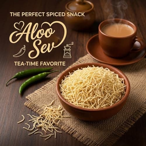 MODISON Aloo Sev Indian Snacks Spiced Potato Noodles 180g thumbnail 4