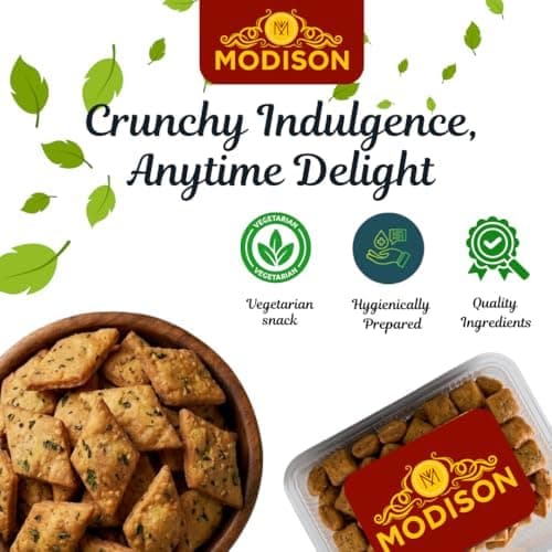 MODISON Methi Sakkarpara Indian Snacks Crispy Fenugreek 180g thumbnail 5