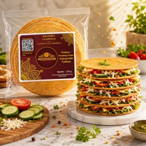MODISON Sandwich Khakhra Tomato Spice Crispbread Roasted Snack 200g thumbnail 3