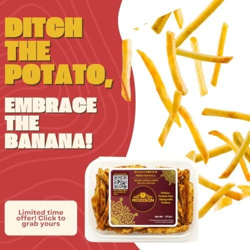 MODISON Banana French Fries Indian Snacks Masala Kela 180g thumbnail 4