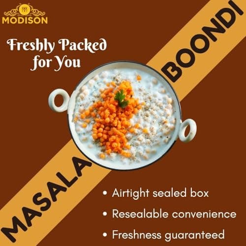 MODISON Masala Boondi Indian Snacks Spiced Gram Flour 180g thumbnail 3