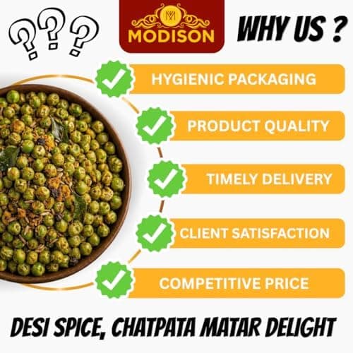 MODISON Chatpata Matar Healthy Snacks Spicy Green Peas 180g thumbnail 2