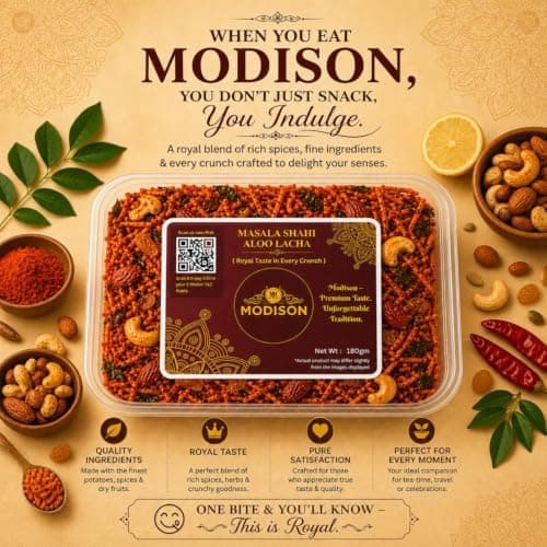MODISON Masala Shahi Aloo Lacha Indian Namkeen Spicy Potato 180g thumbnail 5