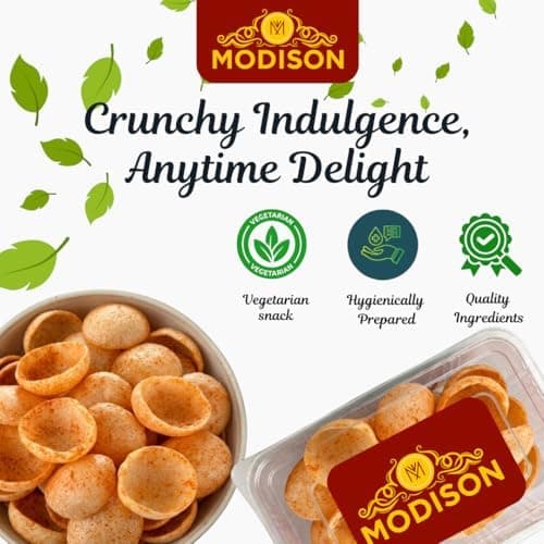 MODISON Moon Cup Indian Snacks Crispy Masala Puffs 180g thumbnail 6