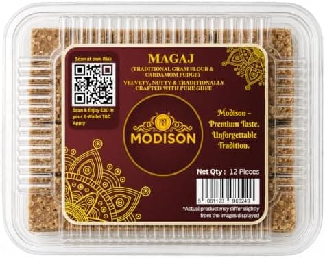 MODISON Magaj Indian Sweets Gram Flour Mithai 12 Piece thumbnail 1