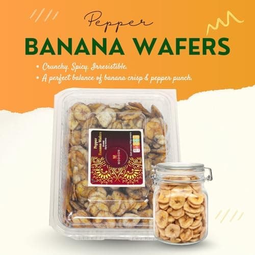 MODISON Pepper Banana Wafers Indian Snacks Black Pepper Crispy 180g alternate image