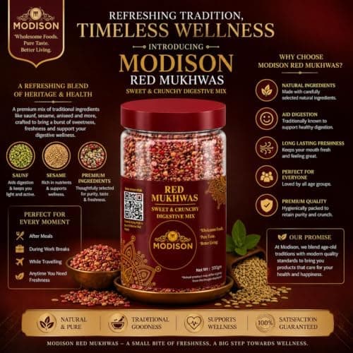 MODISON Red Mukhwas Indian Mouth Freshener Aniseed Coriander 100g thumbnail 5