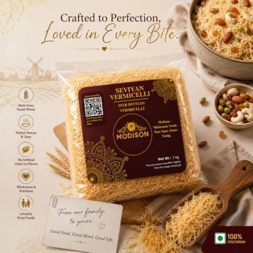 MODISON Seviyan Vermicelli Hard Wheat Semolina Pasta 1kg thumbnail 6