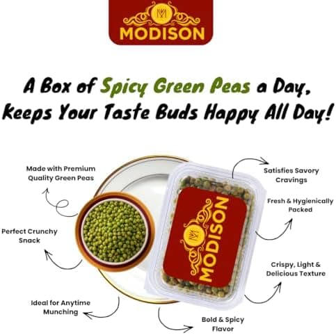 MODISON Spicy Fried Green Peas Healthy Snacks Crispy 100g thumbnail 7