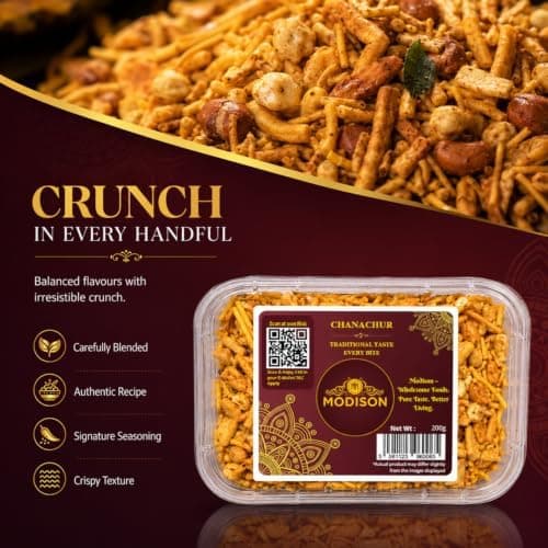 MODISON Chanachur Indian Namkeen Snack Traditional Savoury 200g thumbnail 6