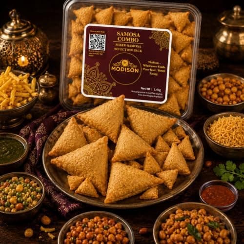 MODISON Samosa Combo Cocktail & Punjabi Frozen Indian Snack 1.4kg thumbnail 7