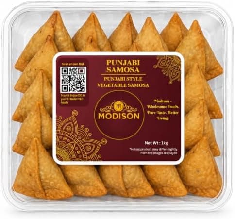 MODISON Punjabi Samosa Traditional Frozen Indian Snack 1kg thumbnail 1