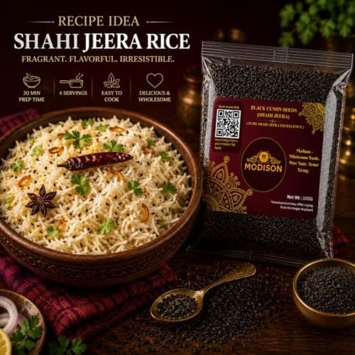 MODISON Shahi Jeera Black Cumin Seeds Whole Spice Natural 100g thumbnail 3