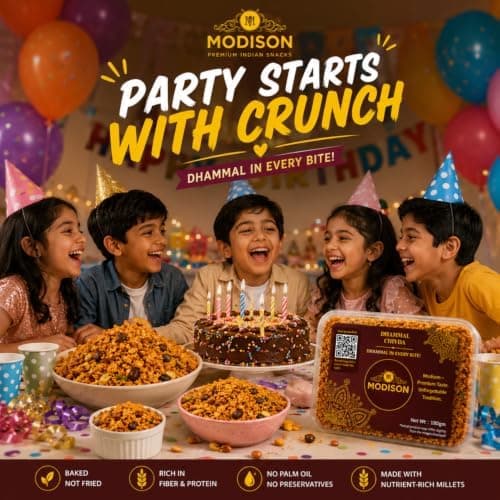 MODISON Dhammal Chivda Indian Namkeen Spicy Crunchy Mix 180g thumbnail 7