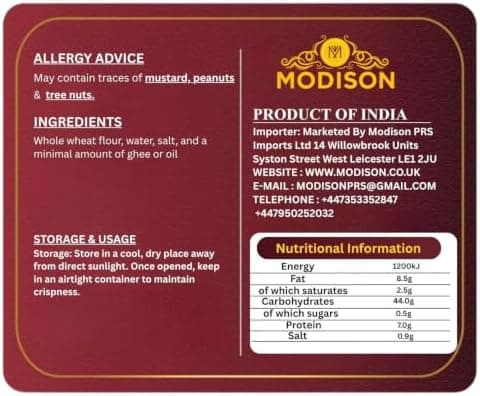 MODISON Homestyle Paratha Traditional Indian Flatbread Frozen 1kg thumbnail 2