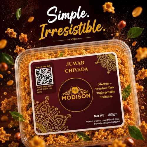 MODISON Jowar Chivda Indian Namkeen Crispy Sorghum Millet 180g thumbnail 3