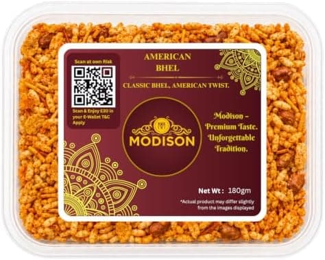 MODISON American Bhel Indian Namkeen Crispy Puffed Rice 180g thumbnail 1