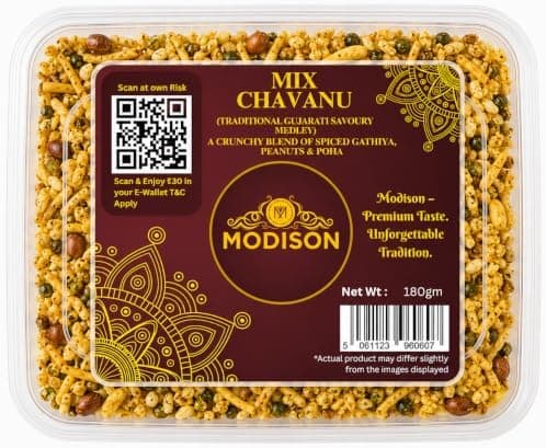 MODISON Mix Chavanu Indian Snacks Crunchy Spicy Mix 180g thumbnail 1