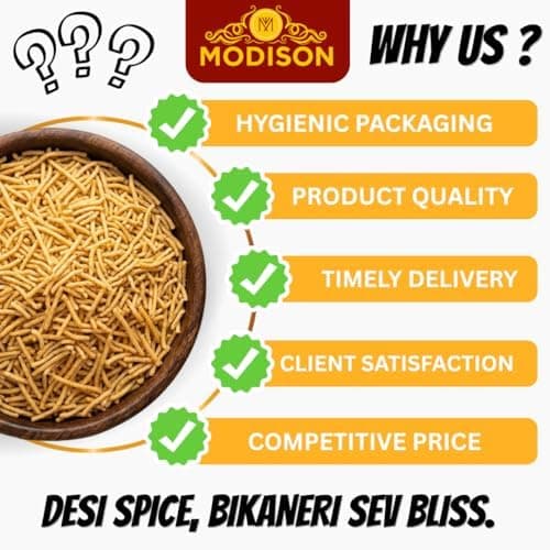 MODISON Bikaneri Sev Indian Snacks Crunchy Bhujia 180g thumbnail 3