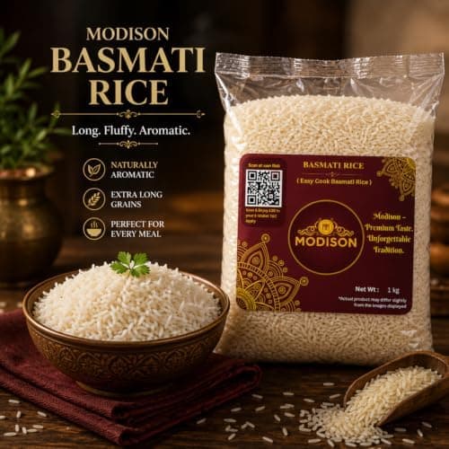 MODISON Easy Cook Basmati Rice Long Grain White Rice 1kg thumbnail 4