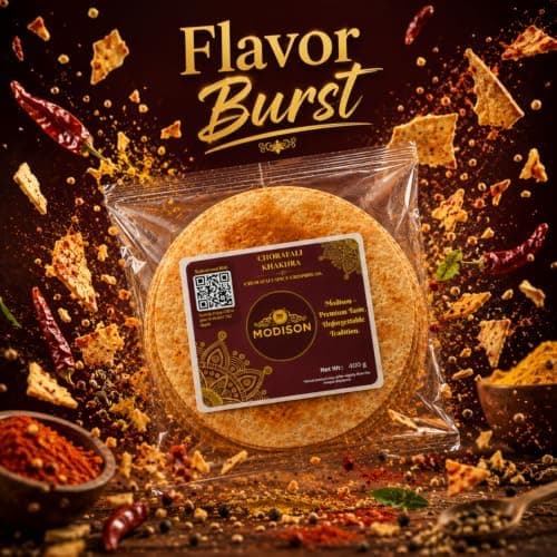 MODISON Chorafali Khakhra Whole Wheat Crispbread Roasted 400g thumbnail 5