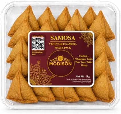 MODISON Samosa Traditional Frozen Indian Snack 1kg thumbnail 1