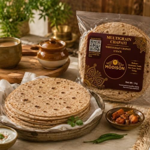 MODISON Multigrain Chapati 12 Pcs Frozen Indian Flatbread 1kg thumbnail 4