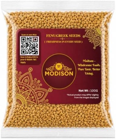 MODISON Fenugreek Seeds Whole Spice Natural 100g thumbnail 1
