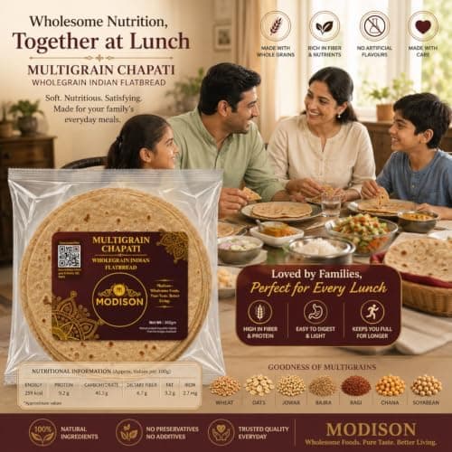 MODISON Multigrain Chapati Traditional Indian Flatbread Frozen 360g thumbnail 5