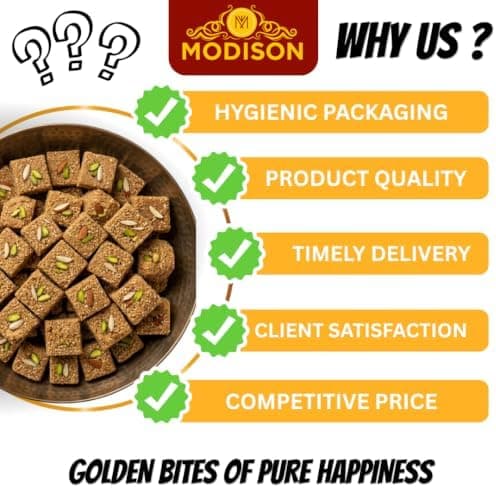 MODISON Methi Paak Indian Sweets Traditional Mithai 4 Piece thumbnail 3